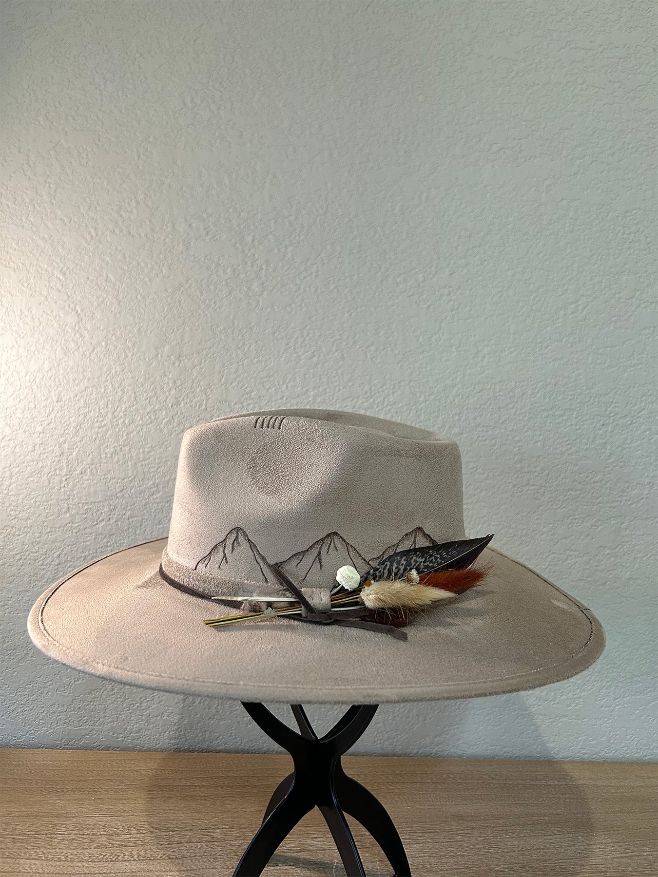Beige Taupe Mountain Fedora Hat