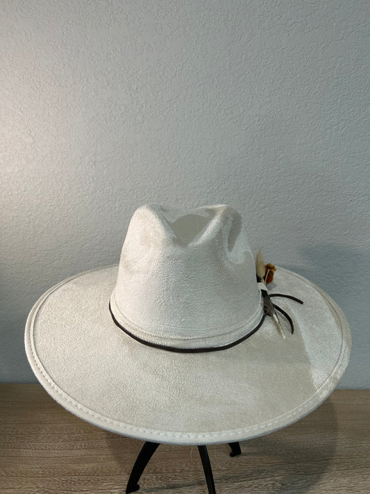 Cream Under Brim Flowers Fedora Hat