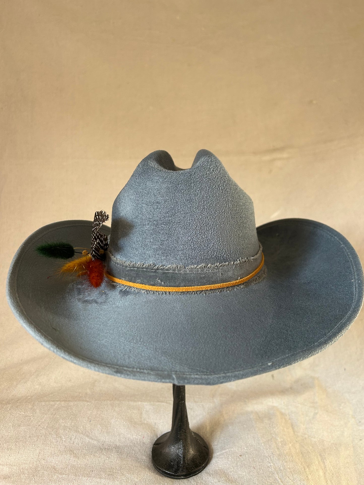 Medium Denim Marlboro Hat – Sunflower & Barbed Wire”