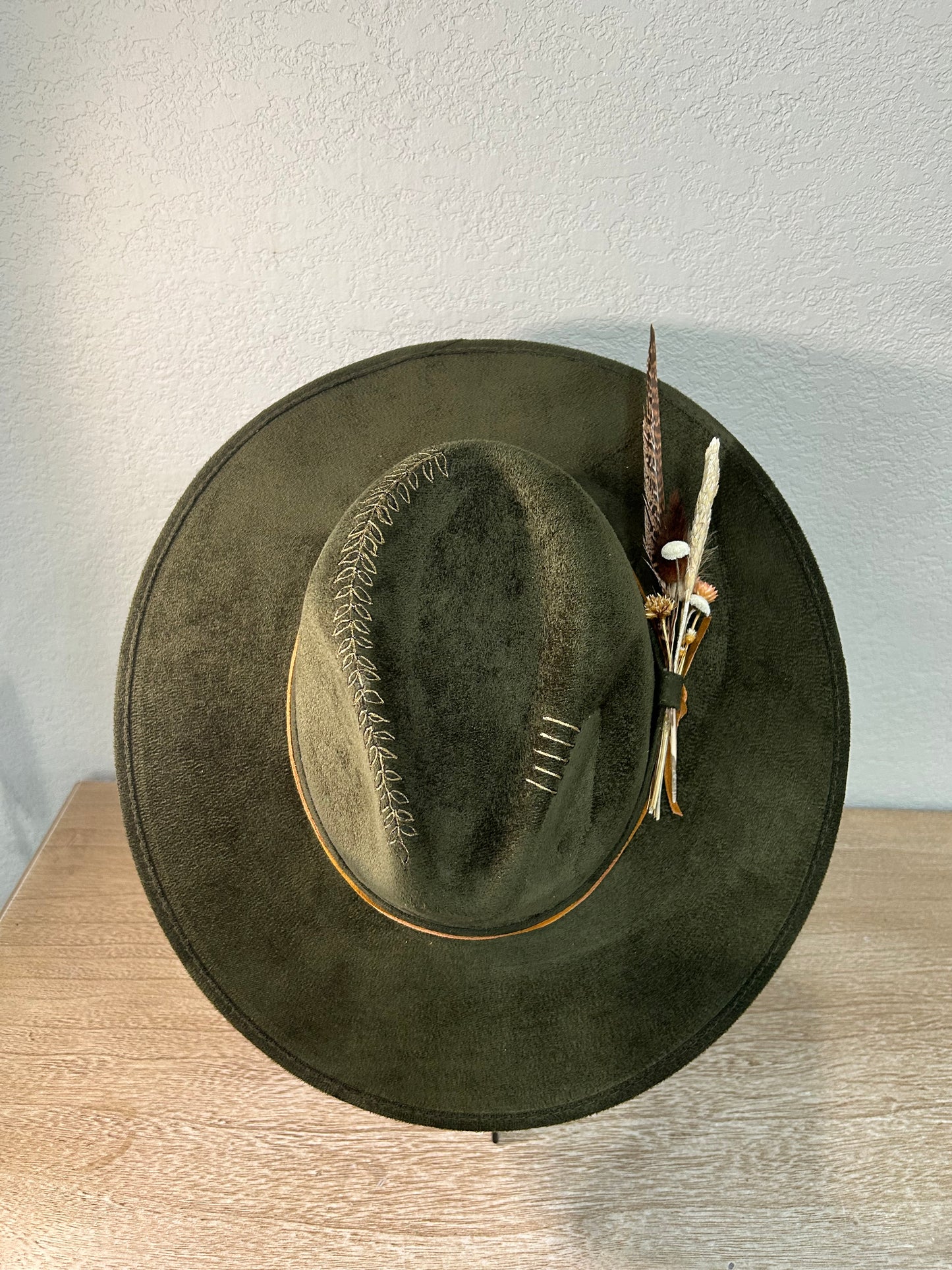 Olive Floral Fedora hat