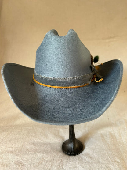 Medium Denim Marlboro Hat – Sunflower & Barbed Wire”