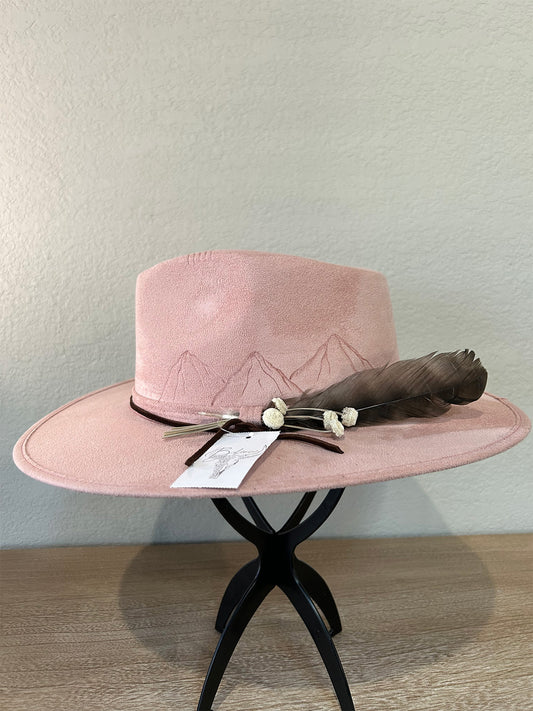 Pink Mountain Fedora Hat
