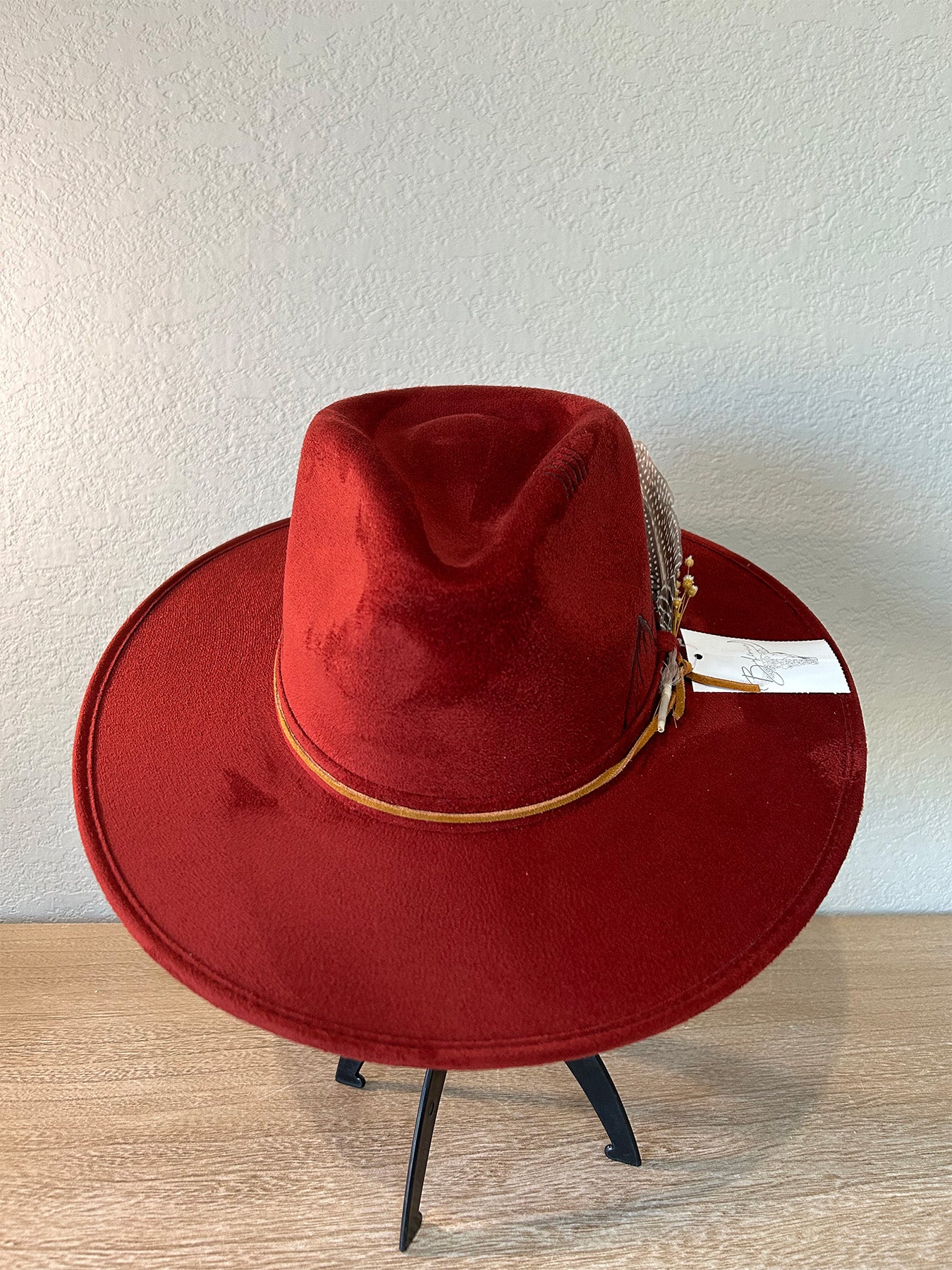 Dark Red Mountain Fedora Hat